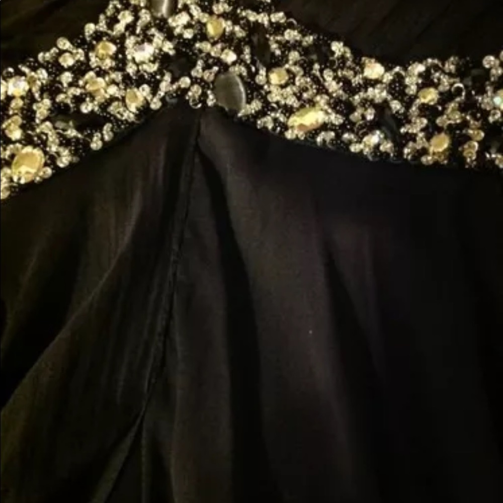 MAC DUGGAL COUTURE GOWN FORMAL BLACK SILVER - Picture 5 of 7
